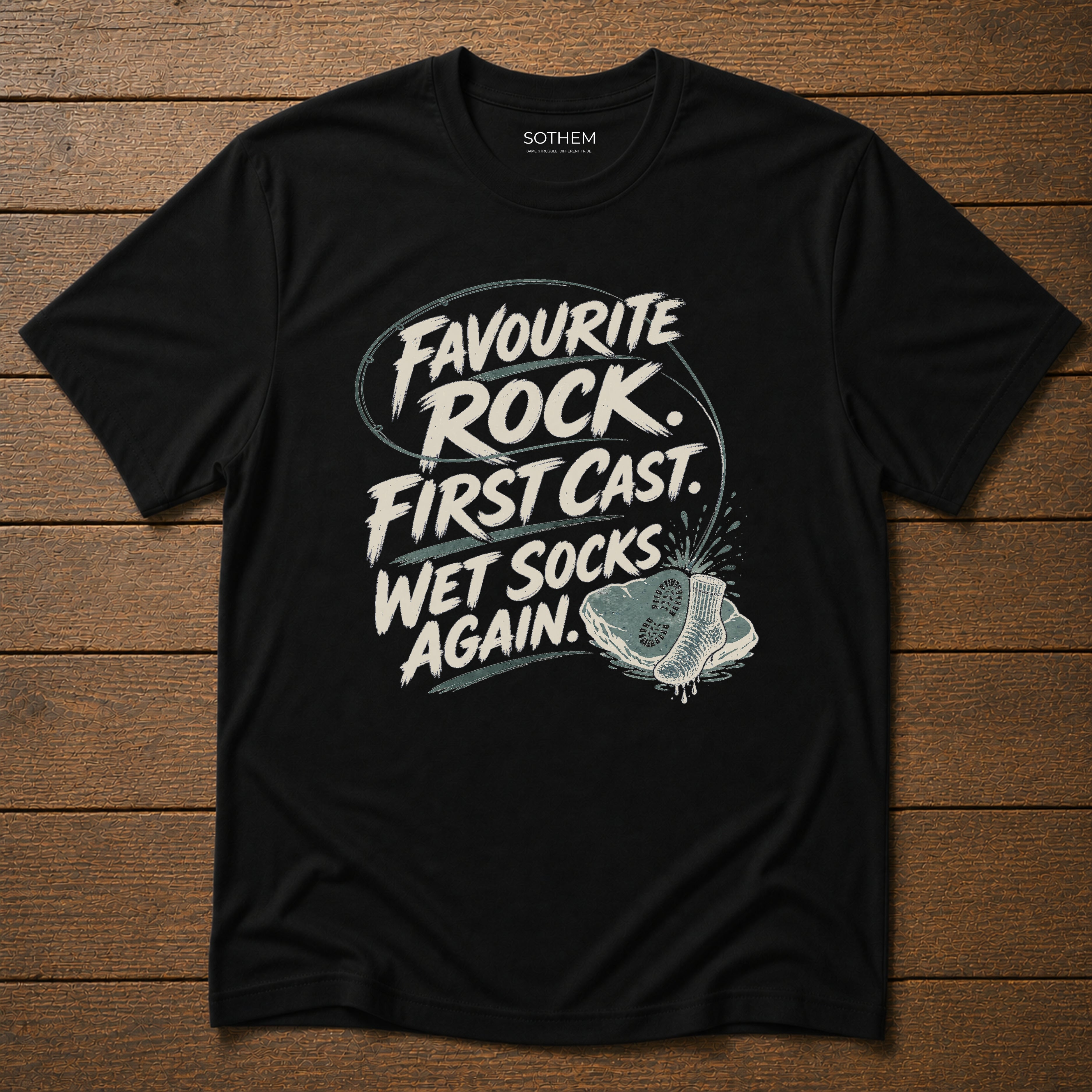 Wet Socks Again Fishing Tee
