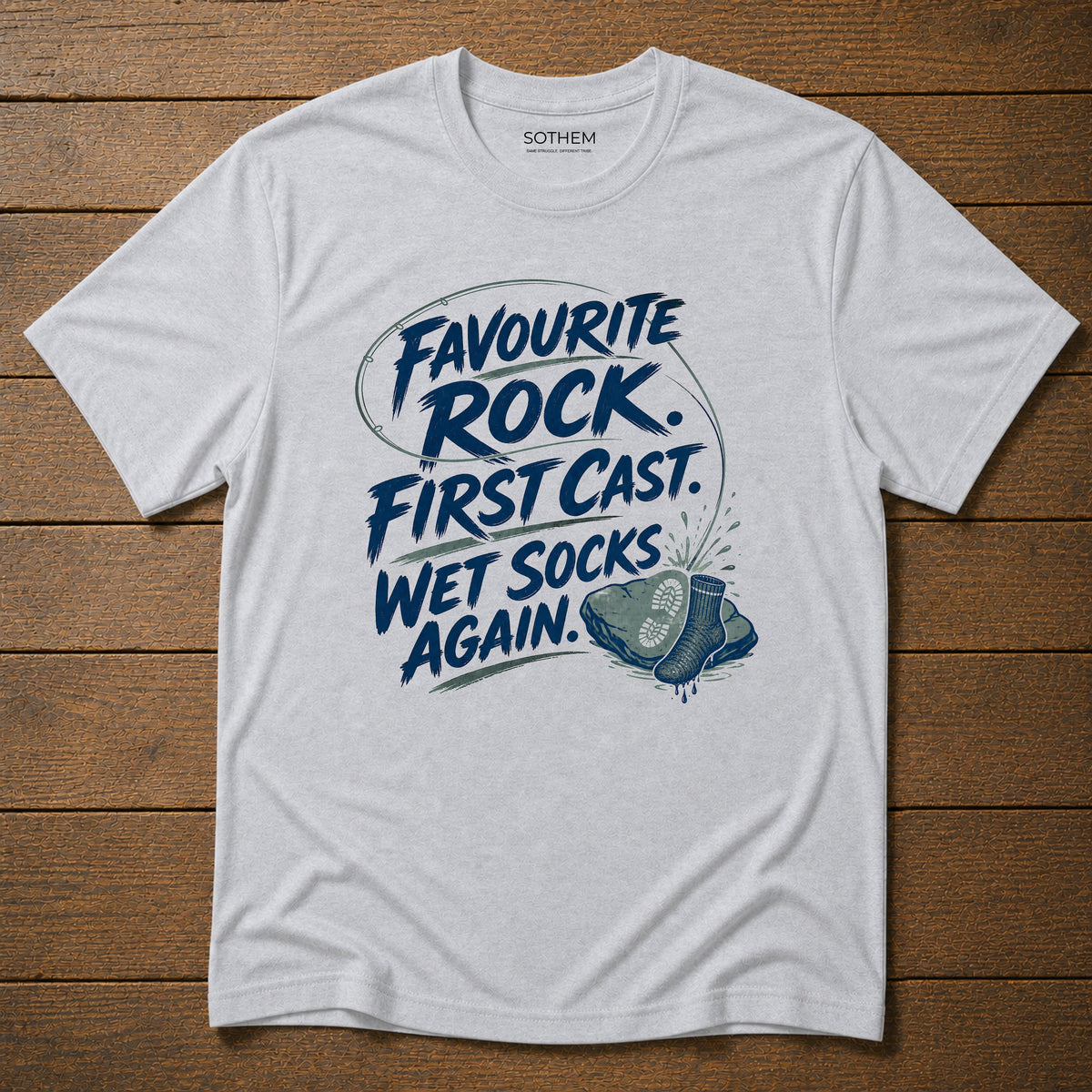 Wet Socks Again Fishing Tee