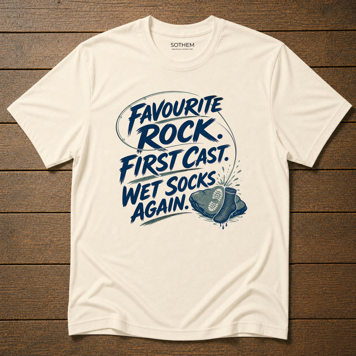 Wet Socks Again Fishing Tee