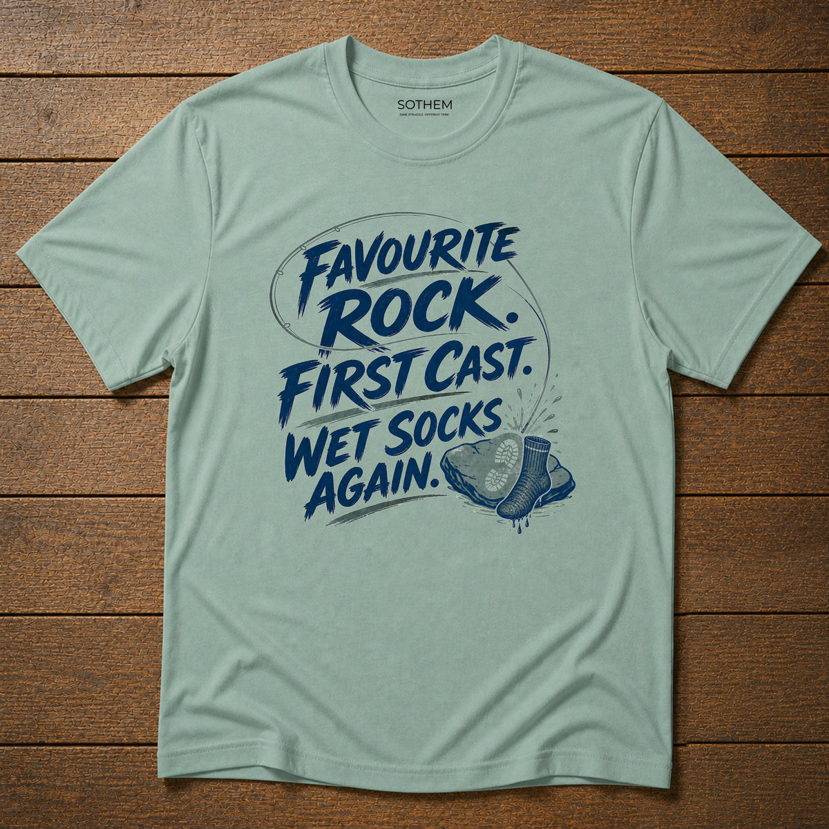 Wet Socks Again Fishing Tee