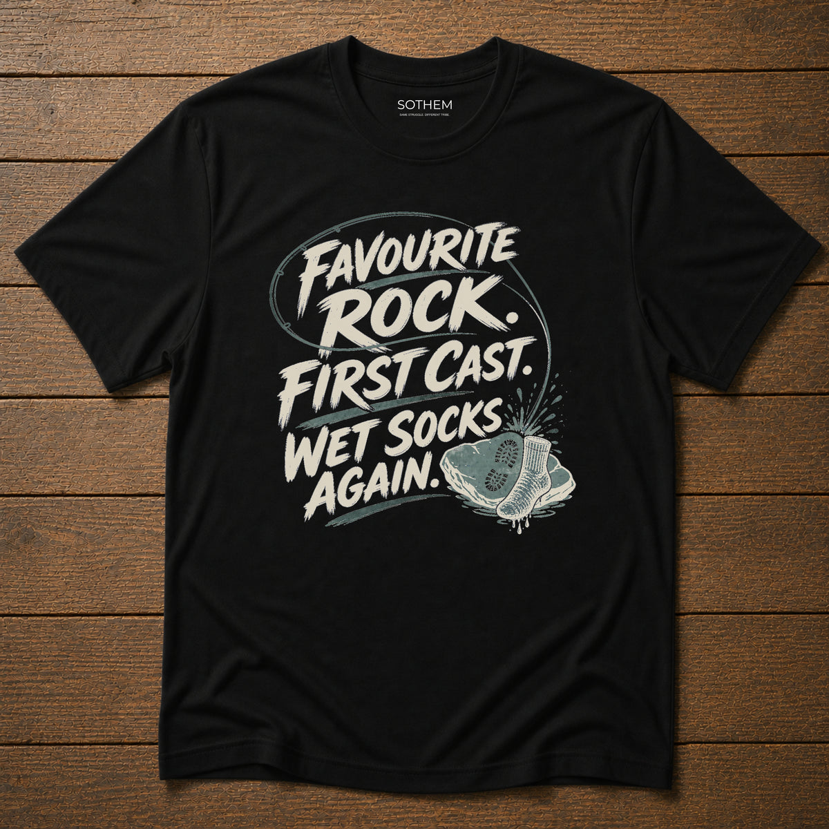 Wet Socks Again Fishing Tee