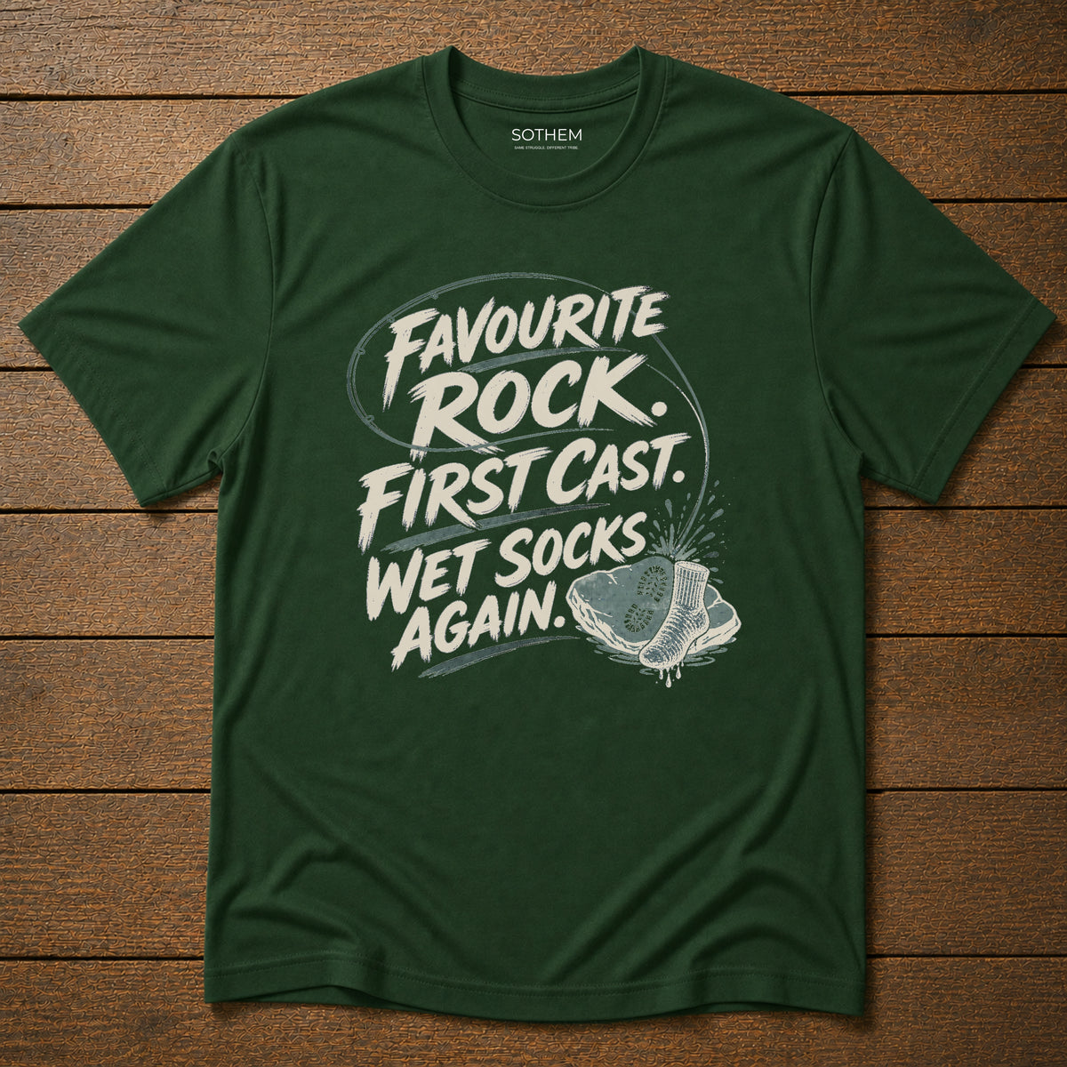 Wet Socks Again Fishing Tee