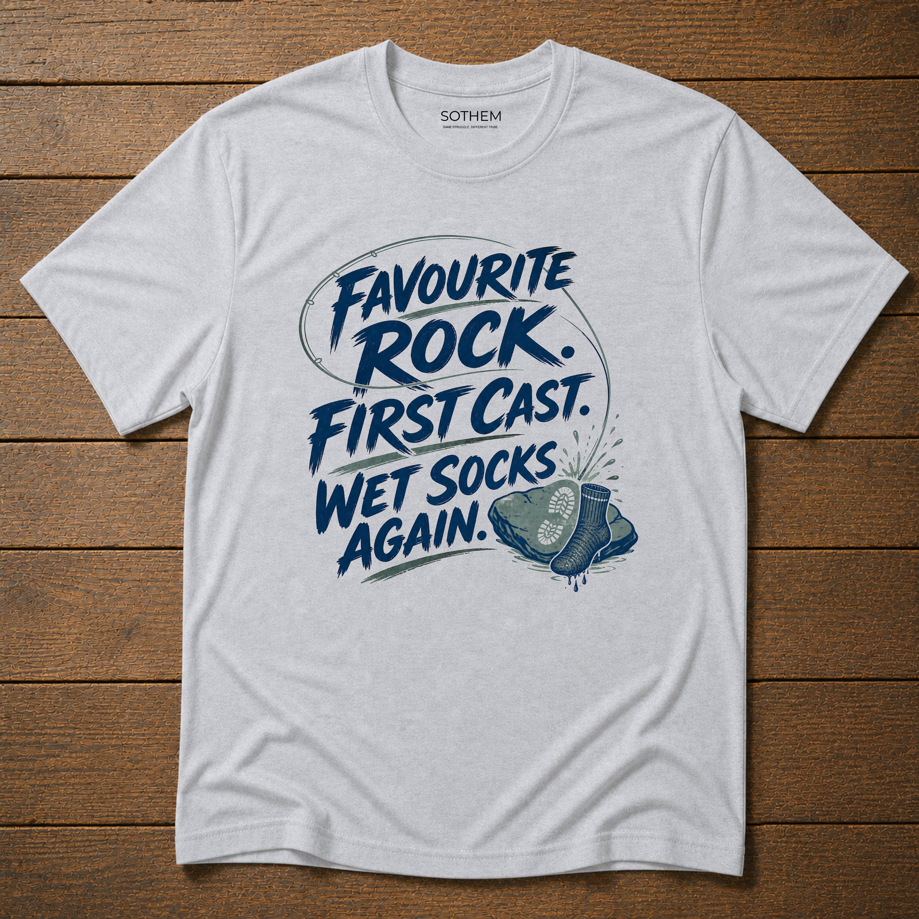 Wet Socks Again Fishing Tee
