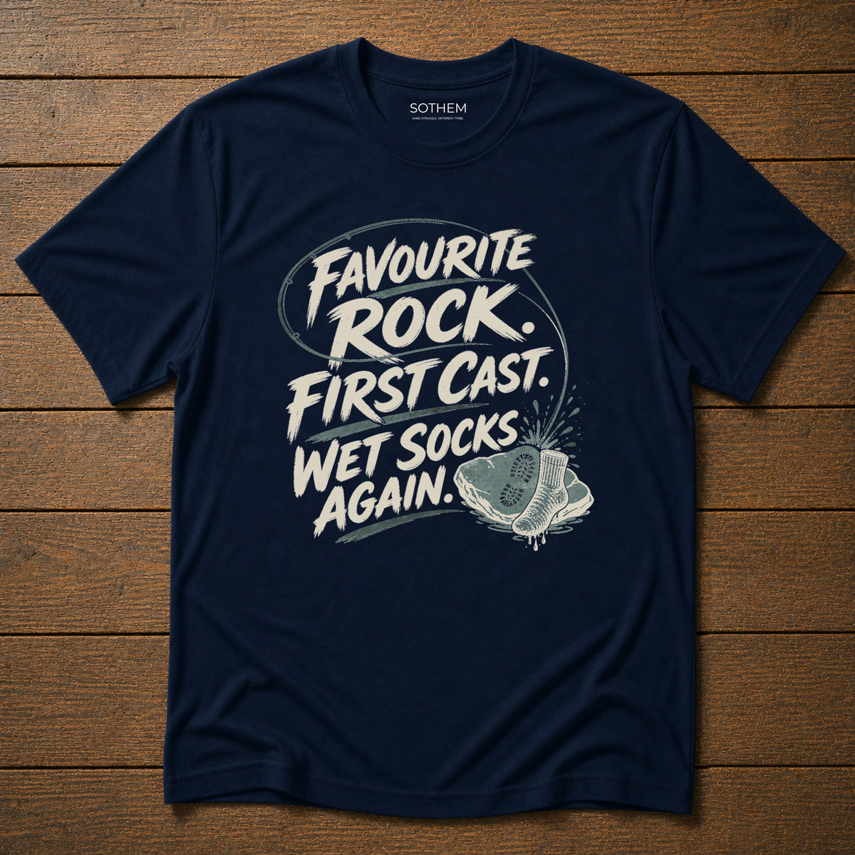 Wet Socks Again Fishing Tee