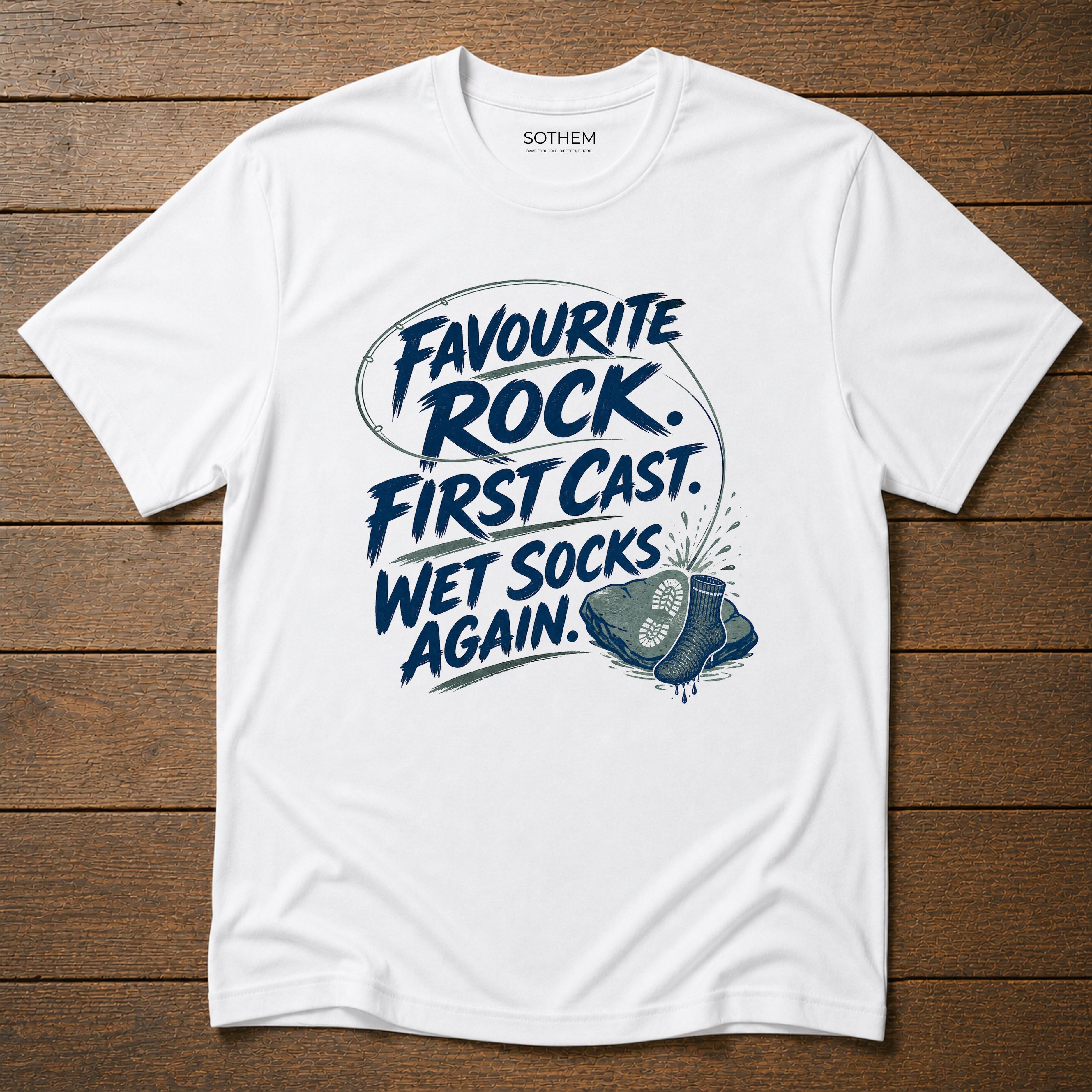 Wet Socks Again Fishing Tee